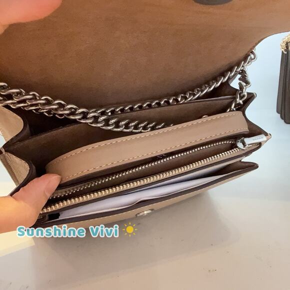 NWT Coach Mini Klare Crossbody Bag Signature Canvas CW206 Silver/Sand/Taupe - Picture 4 of 9